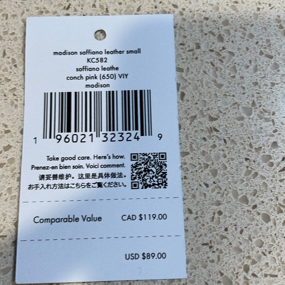 Kate Spade NWT Madison Saffiano Leather Cardholder in Conch Pink MSRP $89 - Picture 5 of 5